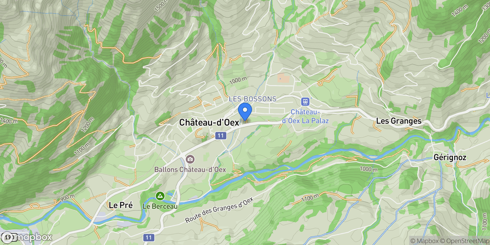 Map showing Château-d'Oex, Vaud, Switzerland.