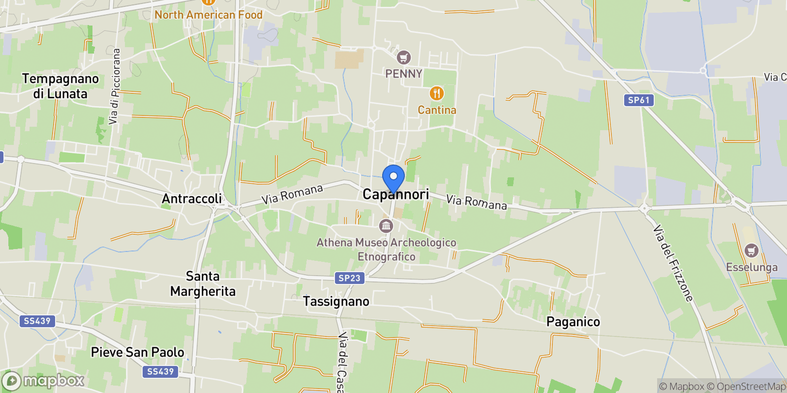 Map showing Capannori, Province of Lucca, Italy, Corte Franceschini, Tuscany, Italy.