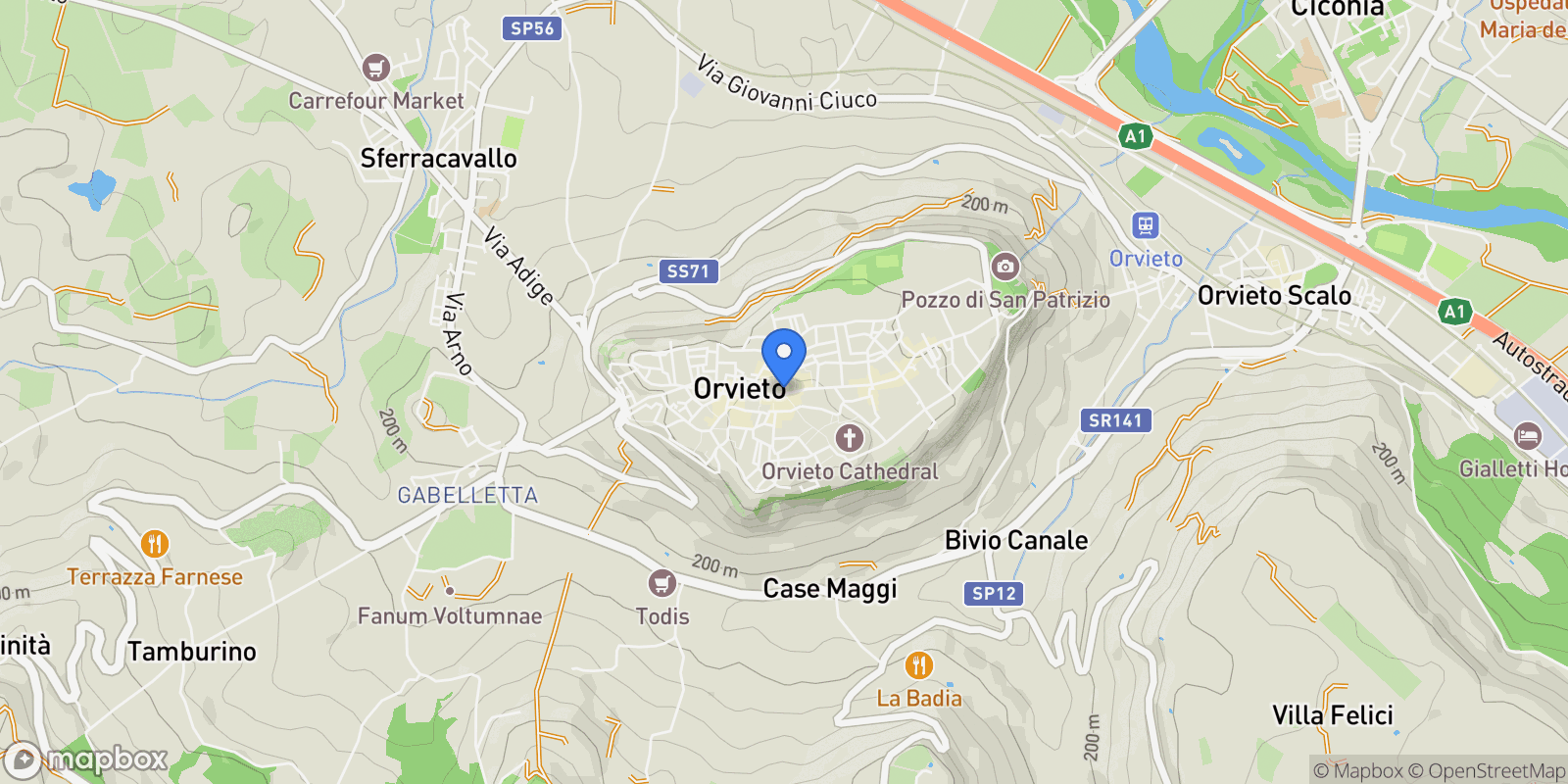 Map showing 05018 Orvieto, Province of Terni, Italy, Sferracavallo, Umbria, Italy.