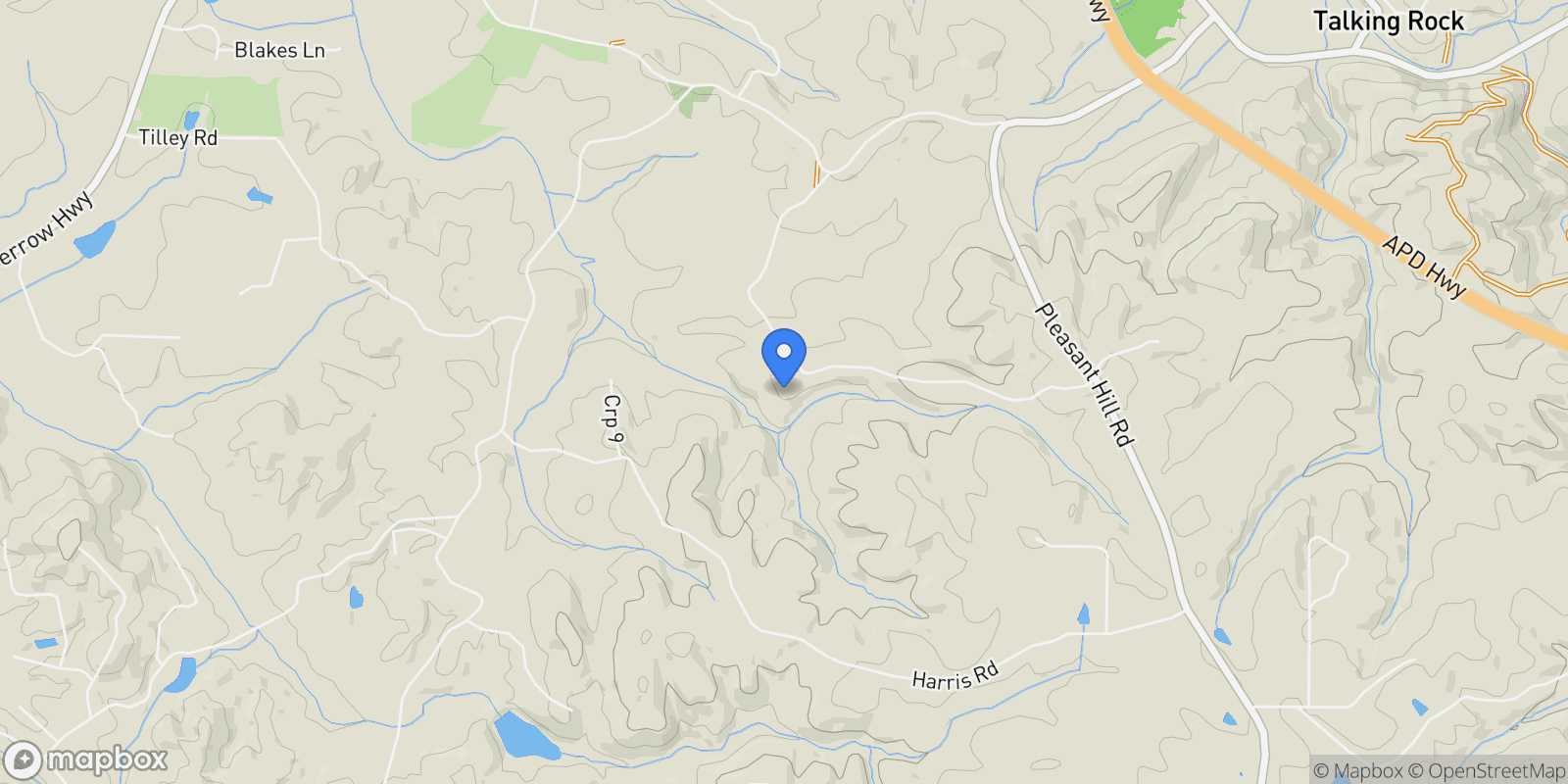 Map showing Talking Rock, Georgia, United States.