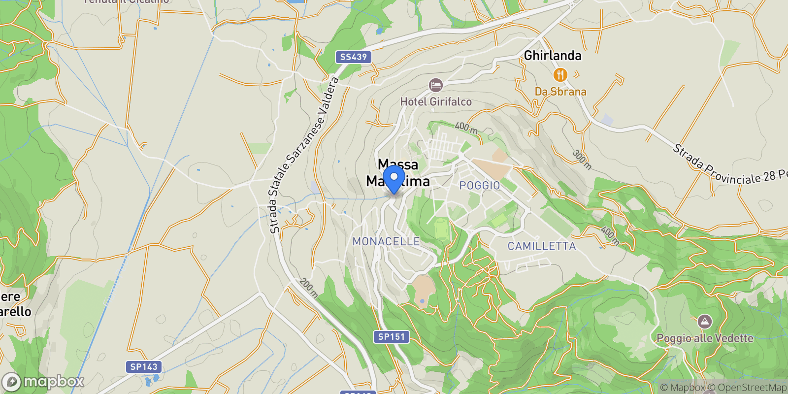 Map showing 58024 Massa Marittima, Province of Grosseto, Italy, Massa Marittima, Tuscany, Italy.