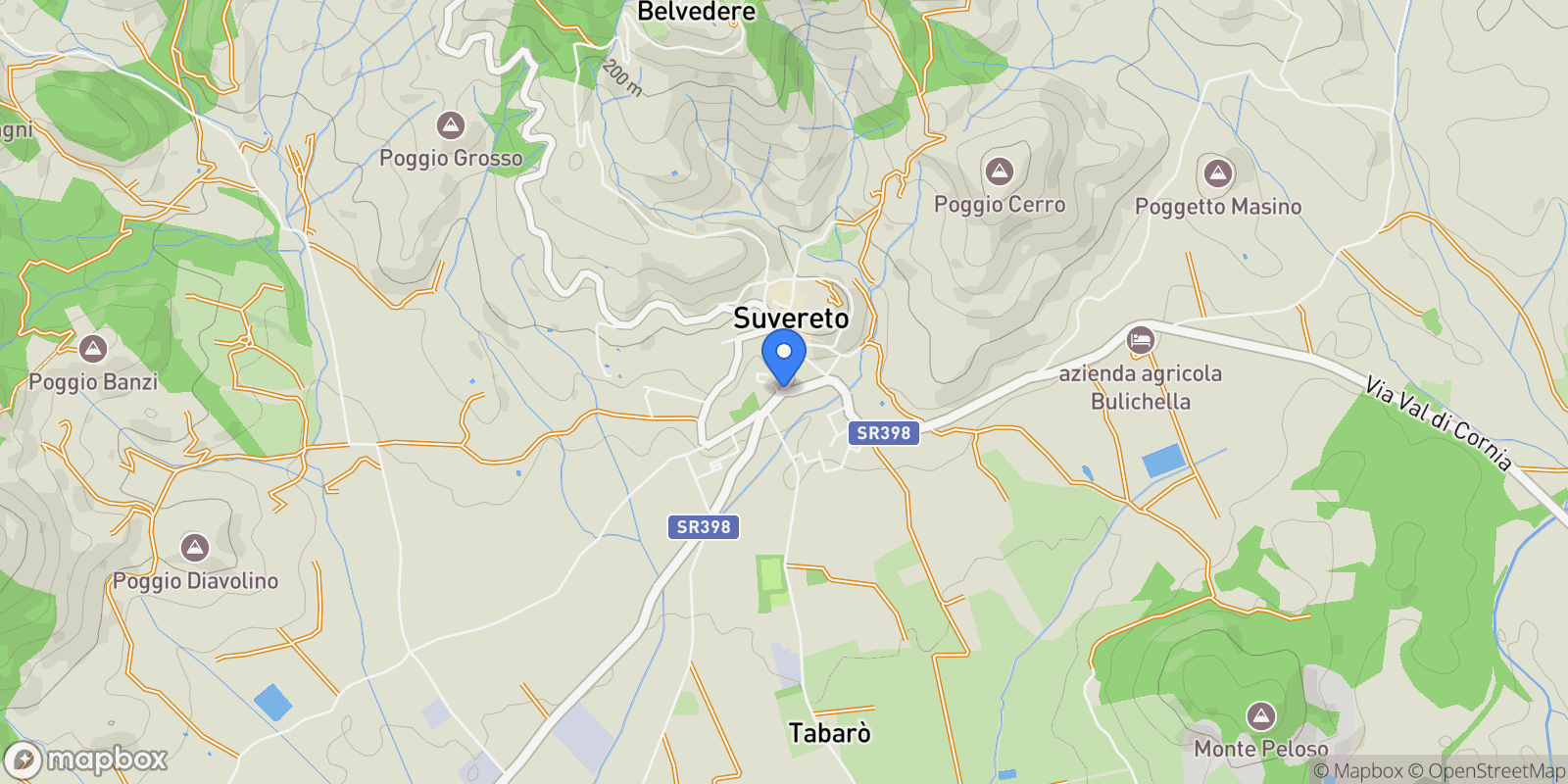 Map showing 57028 Suvereto, Province of Livorno, Italy, Suvereto, Tuscany, Italy.