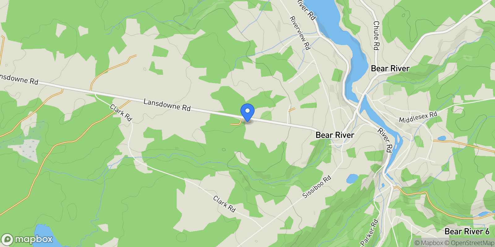 Map showing 1572 Lansdowne Road, Digby, Nova Scotia, Canada.