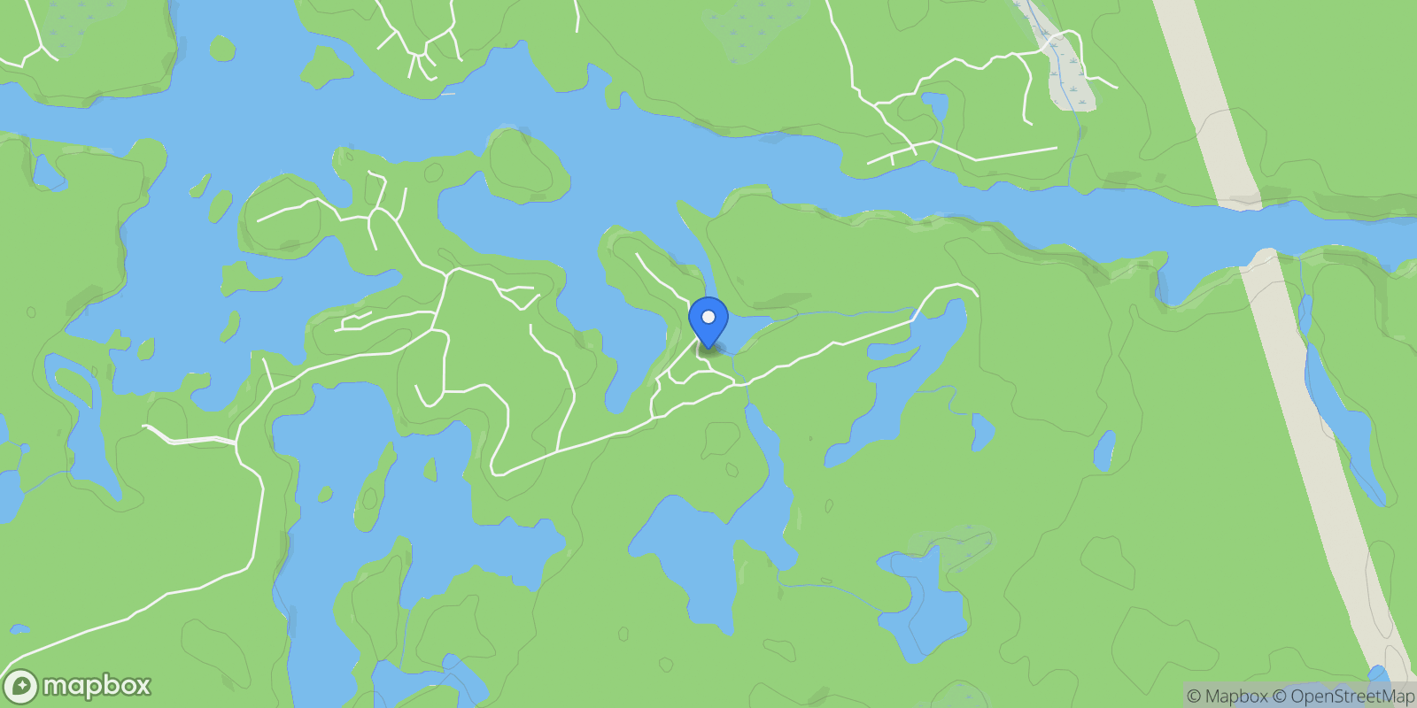 Map showing 27 Lower Lane, Parry Sound, Ontario, Canada.