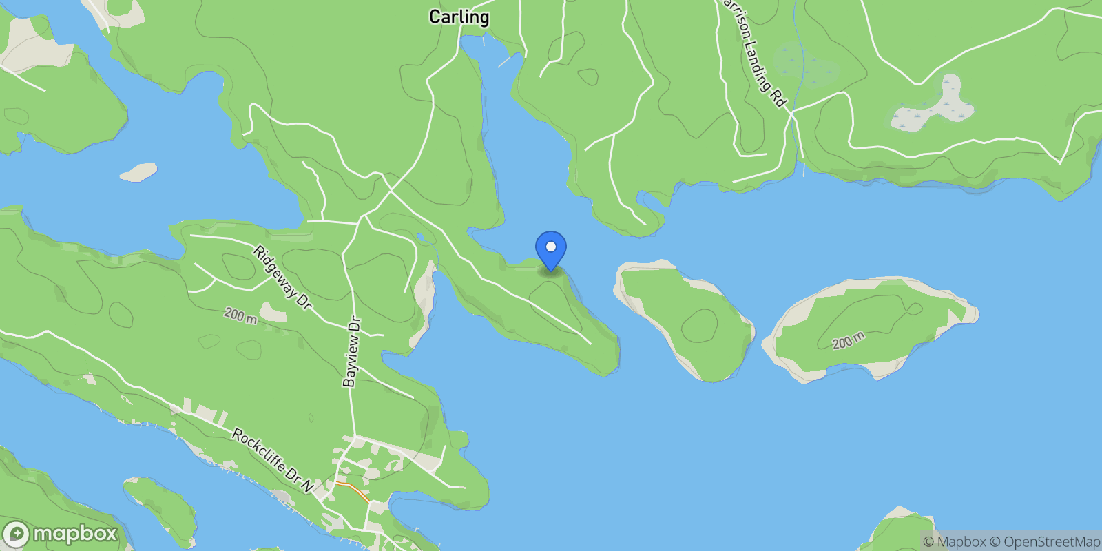 Map showing 22 Beacon Point Drive, Nobel, Ontario, Canada.