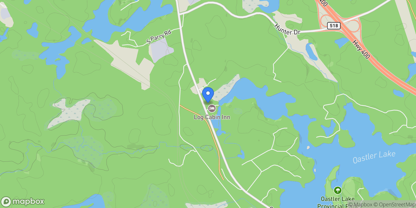 Map showing 6 Little Beaver Boulevard, Parry Sound, Ontario, Canada.