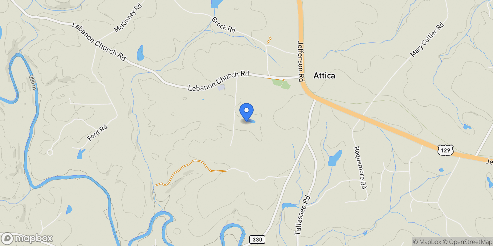 Map showing Athens, Georgia, United States.