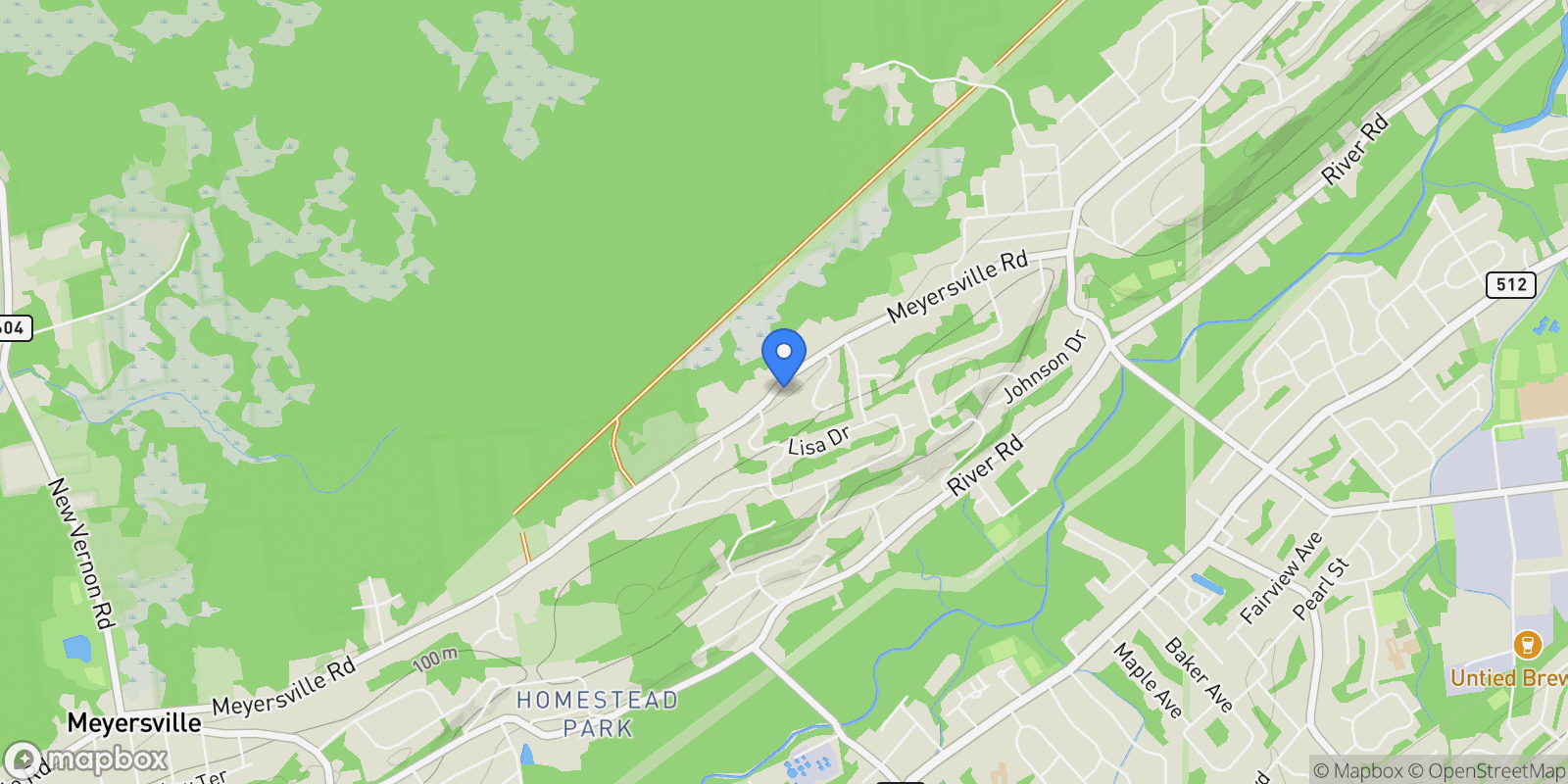 Map showing 157 Meyersville Road, Chatham Township, New Jersey, United States.