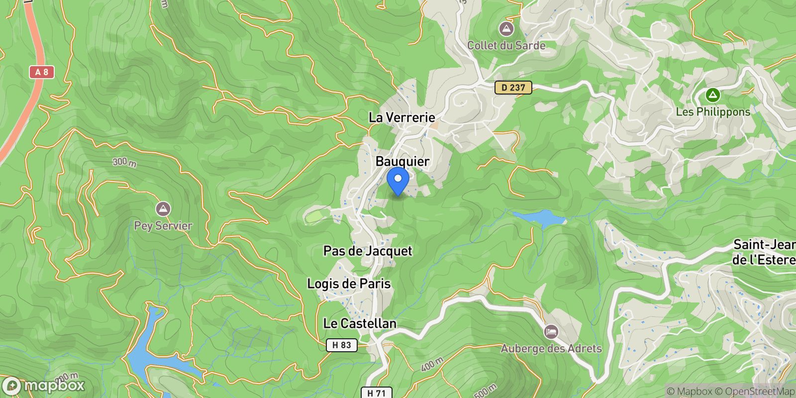 Map showing Les Adrets-de-l'Estérel, Provence-Alpes-Côte d'Azur, France.