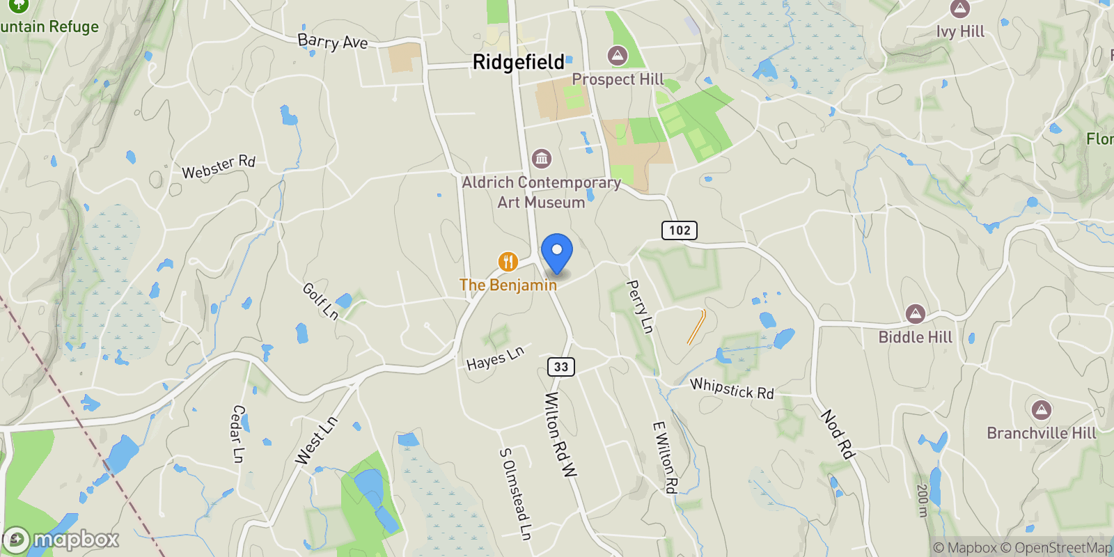 Map showing 88 Main Street, Ridgefield, CT 06877, Ridgefield, Connecticut, United States.