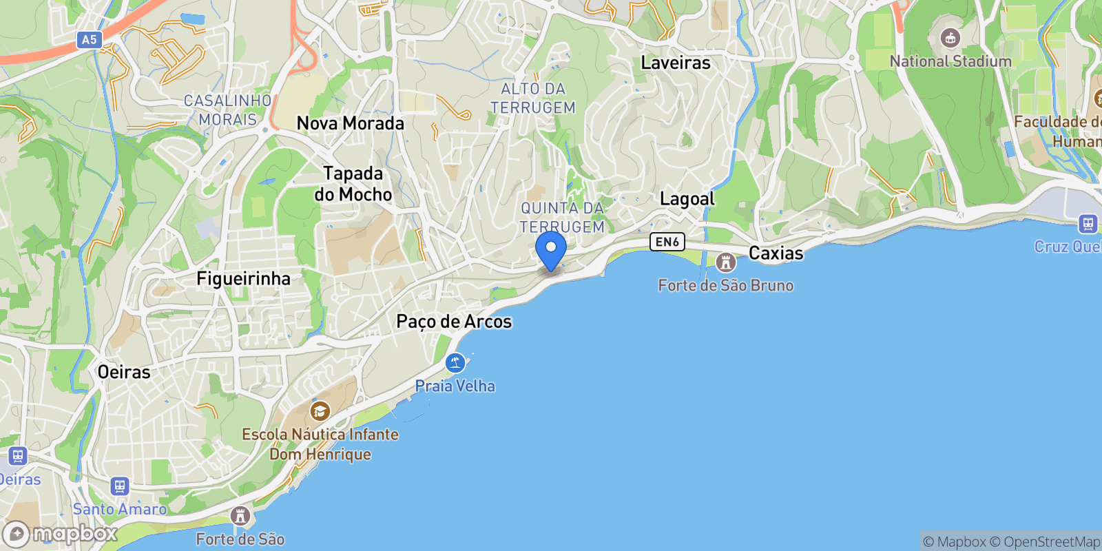 Map showing Paco de Arcos, Lisbon, Portugal.