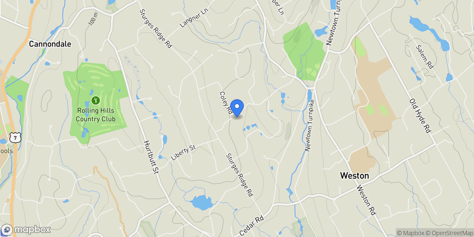 Map showing 41 Calvin Road, Wilton, CT 06897, Wilton, Connecticut, United States.