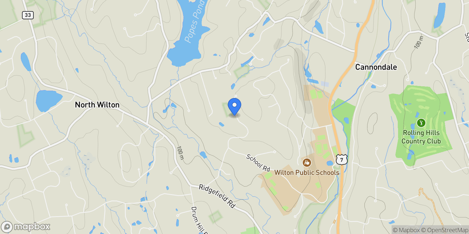 Map showing 112 Middlebrook Farm Road, Wilton, CT 06897, Wilton, Connecticut, United States.