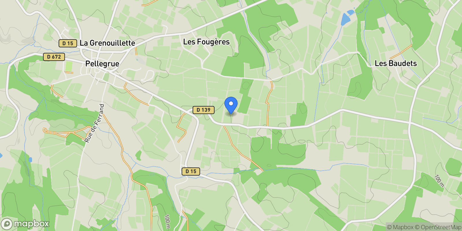 Map showing Auriac-sur-Dropt, Nouvelle-Aquitaine, France.