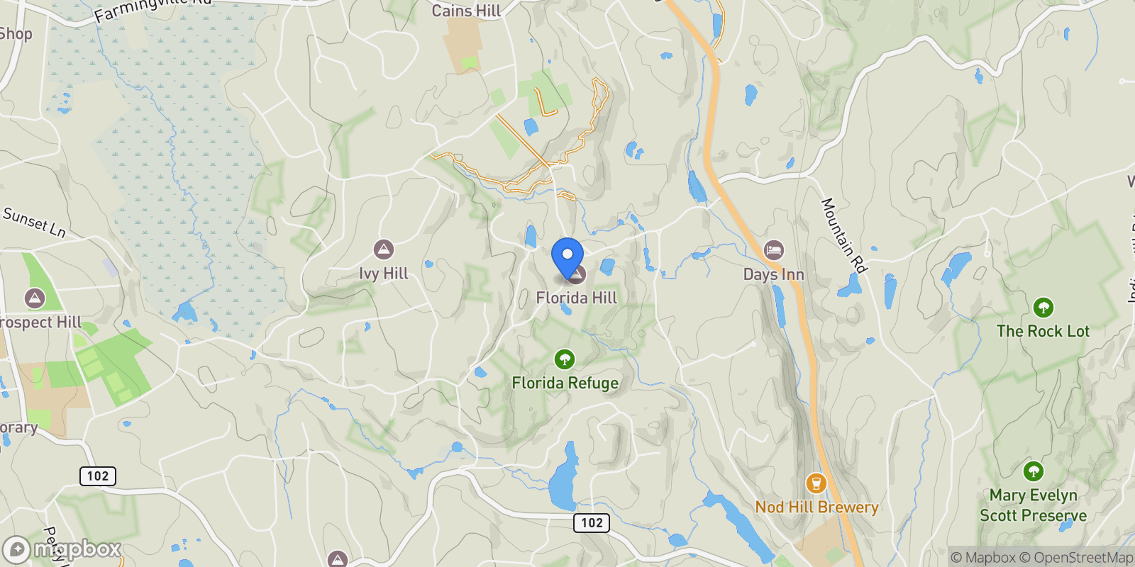 Map showing 252 Florida Hill Road, Ridgefield, CT 06877, Ridgefield, Connecticut, United States.