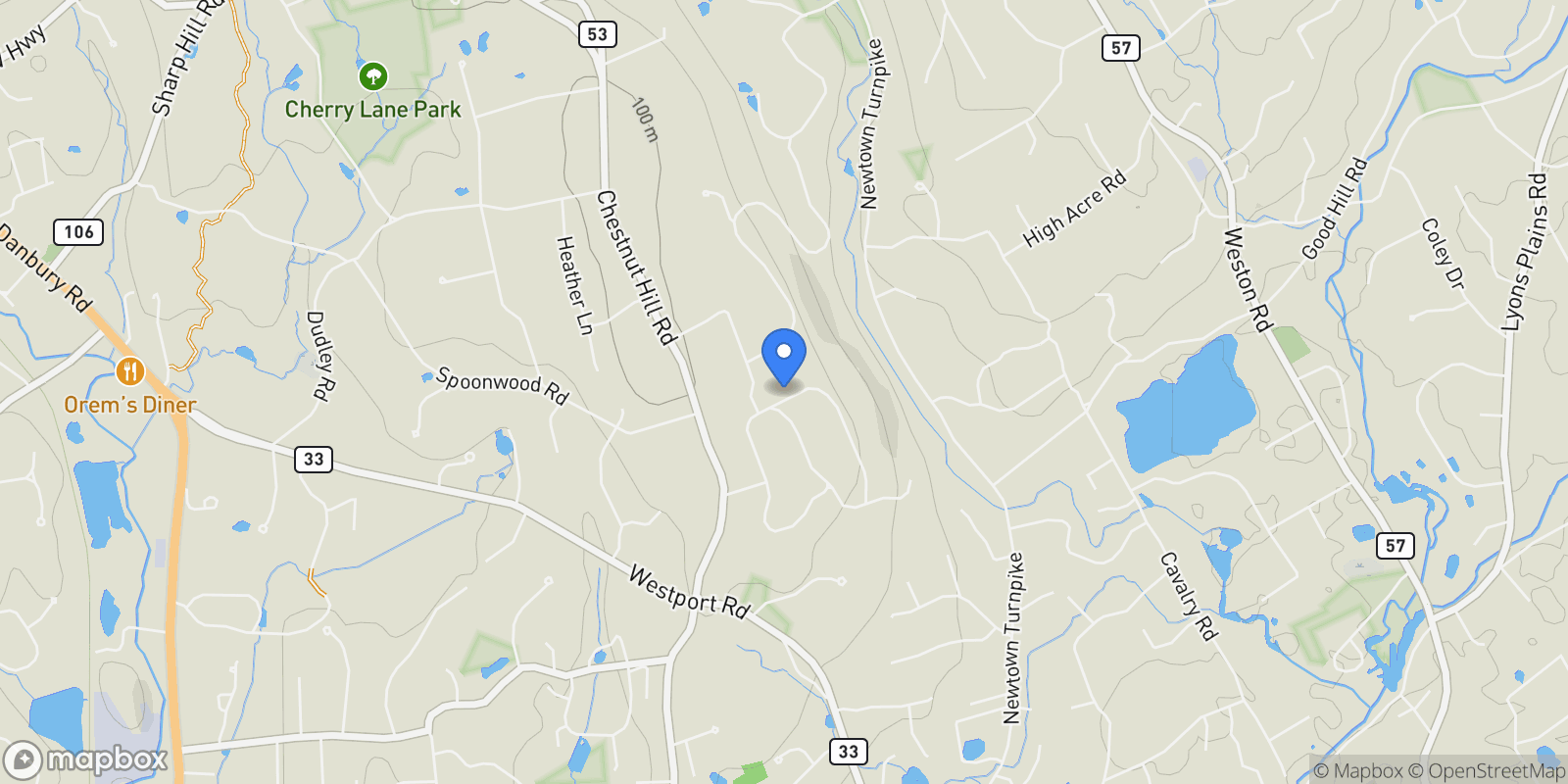 Map showing 93 East Meadow Road, Wilton, CT 06897, Wilton, Connecticut, United States.