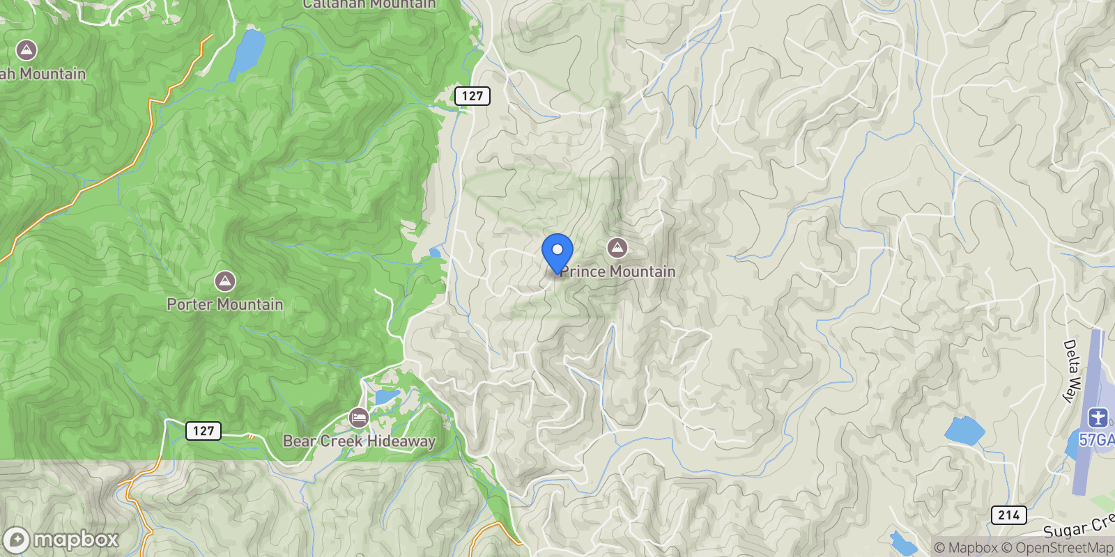 Map showing Cherry Log, Georgia, United States.