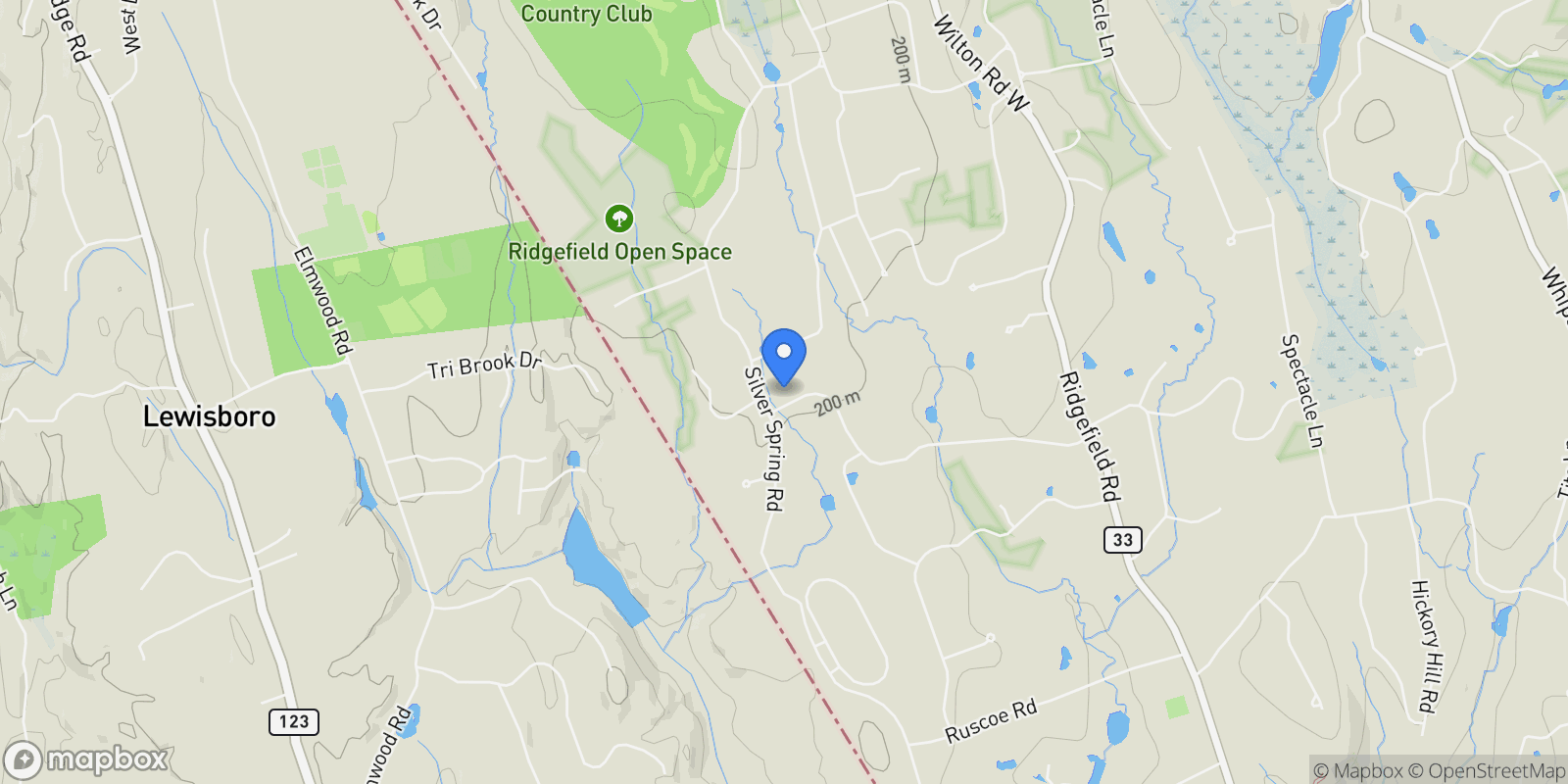 Map showing 258 Silver Spring Road, Wilton, CT 06897, Wilton, Connecticut, United States.