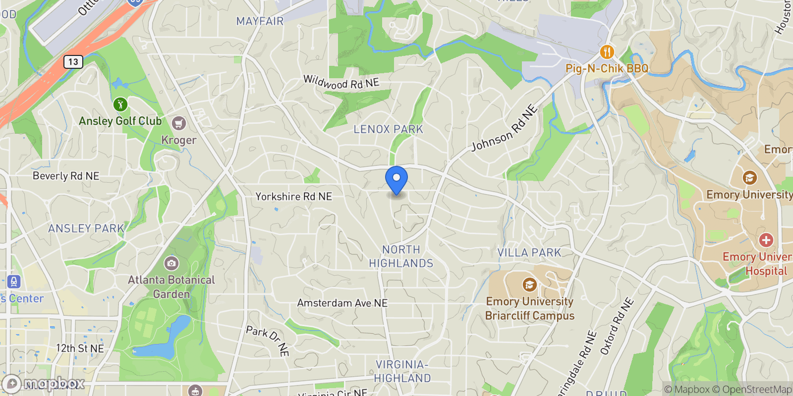 Map showing Atlanta, Georgia, United States.