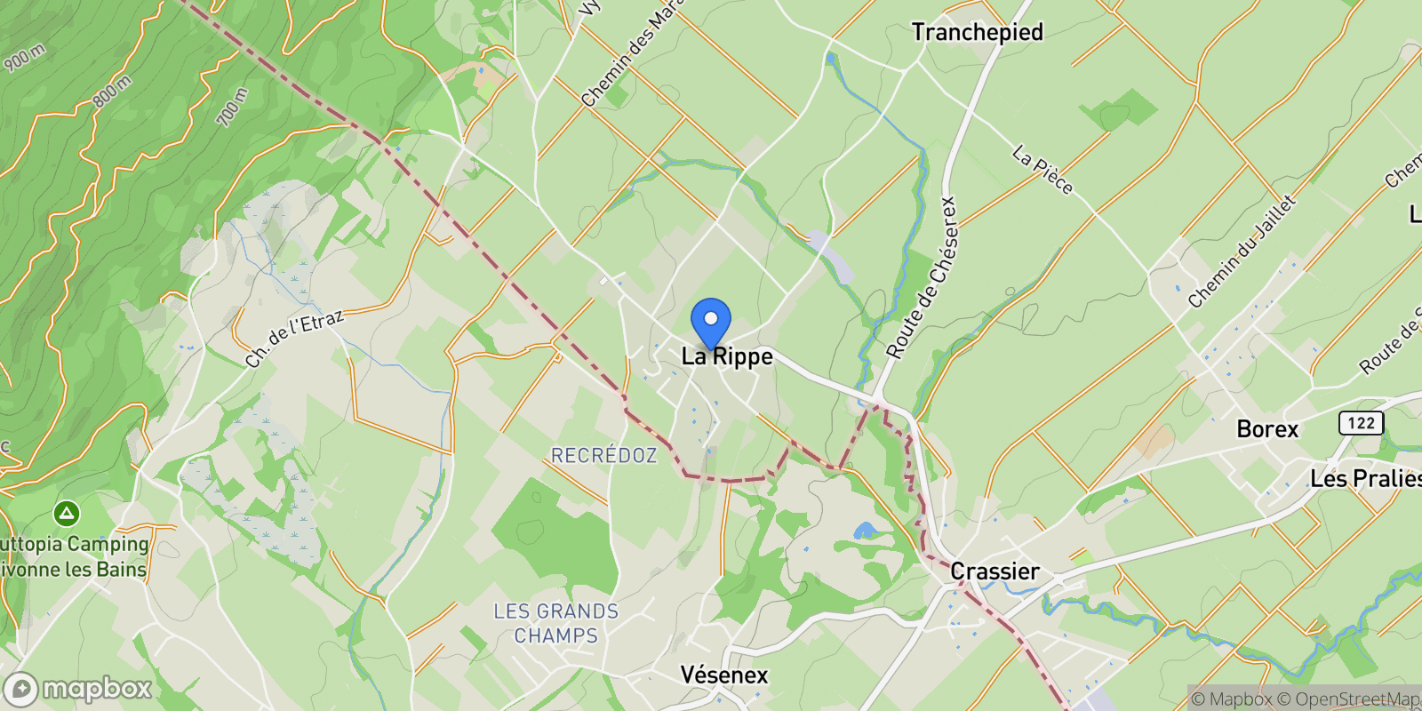 Map showing 1278 La Rippe, Switzerland, La Rippe, Vaud, Switzerland.