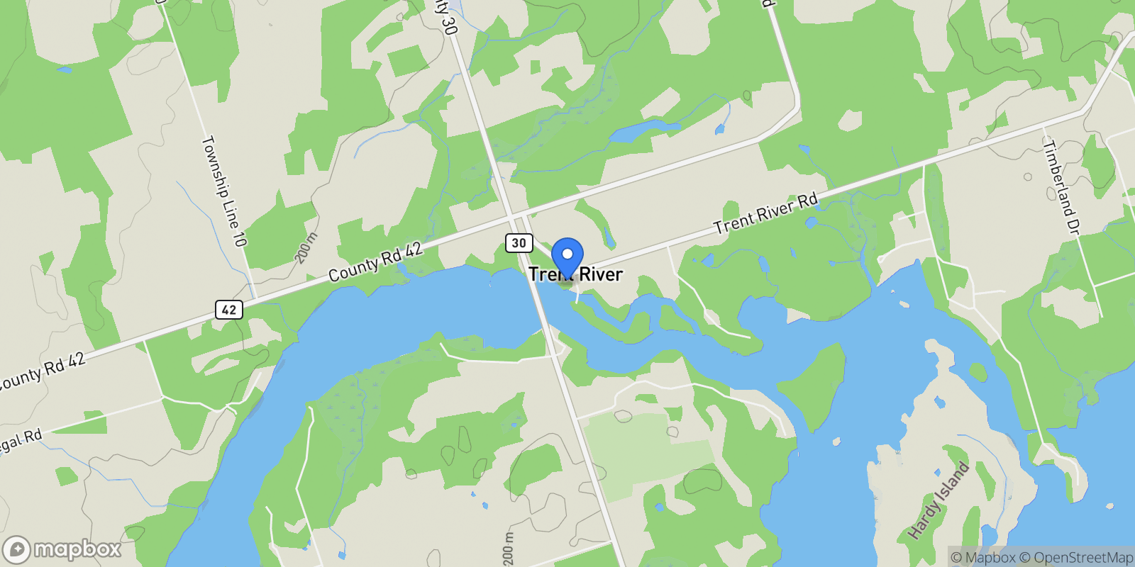Map showing 0 Nappan Island, Trent Hills, ON K0L 2Z0, Trent River, Ontario, Canada.