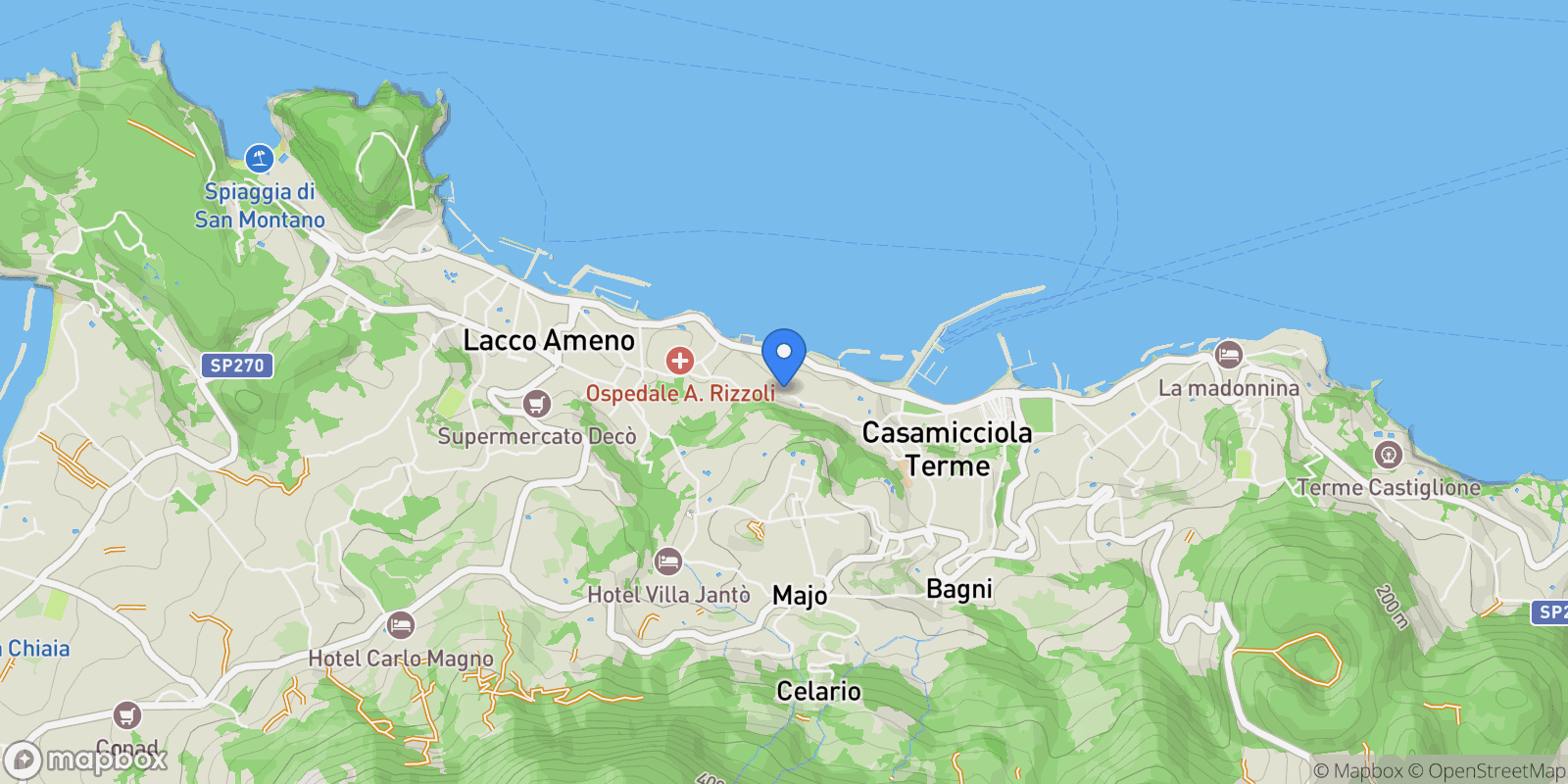 Map showing via Eddomade, 39., Casamicciola Terme, Campania, Italy.