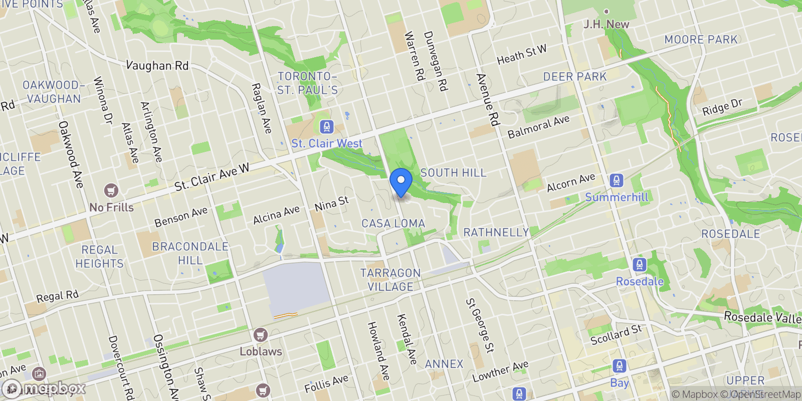 Map showing 100 Ardwold Gate, Toronto, Ontario, Canada.