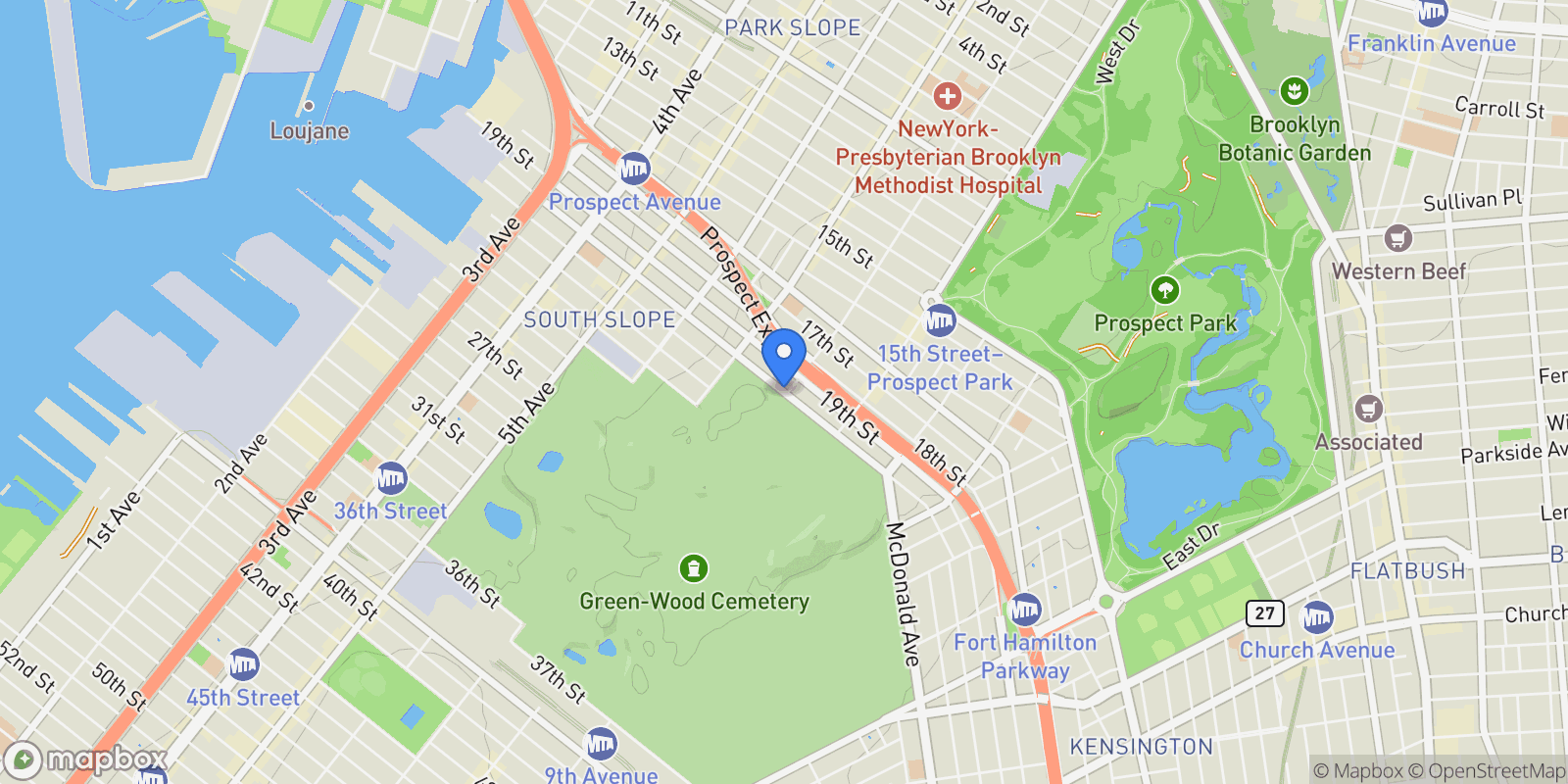 Map showing 20th Street, New York, New York, United States.