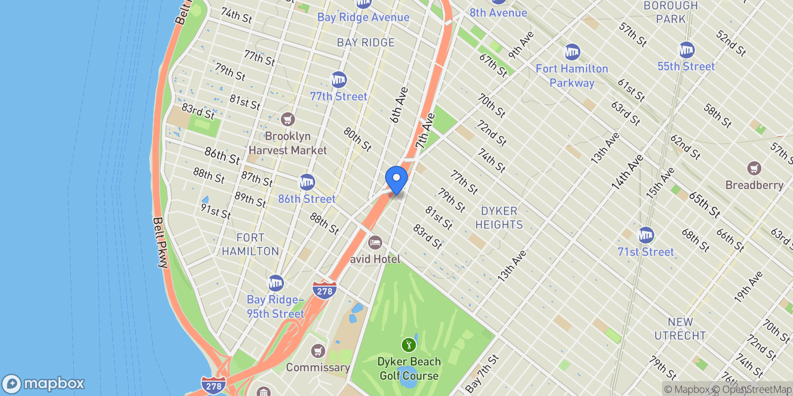 Map showing 82nd Street, New York, New York, United States.