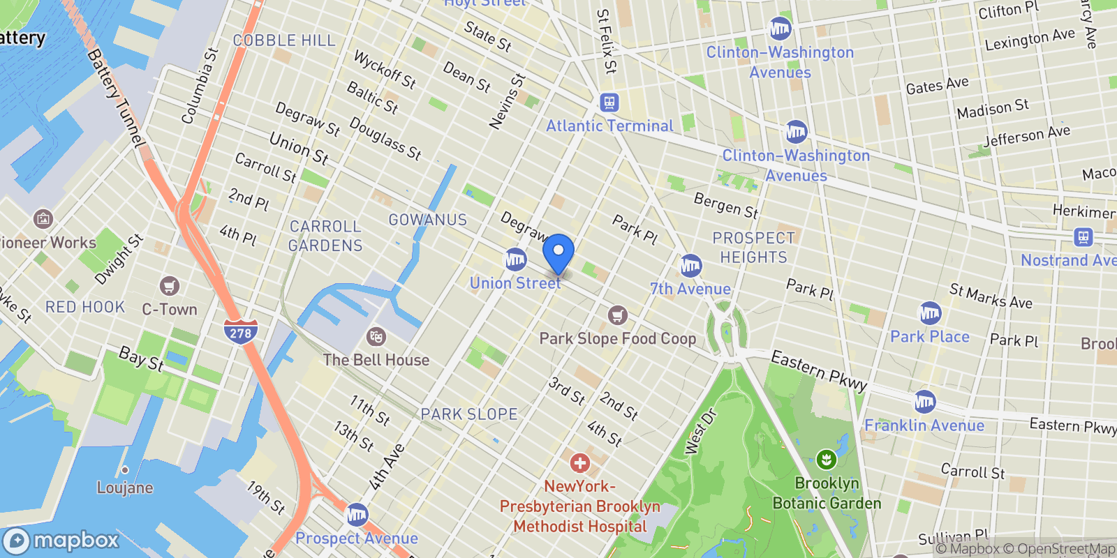 Map showing UNION STREET, New York, New York, United States.