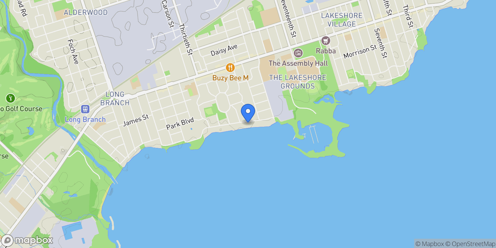 Map showing 67 Lake Promenade, Toronto, Ontario, Canada.
