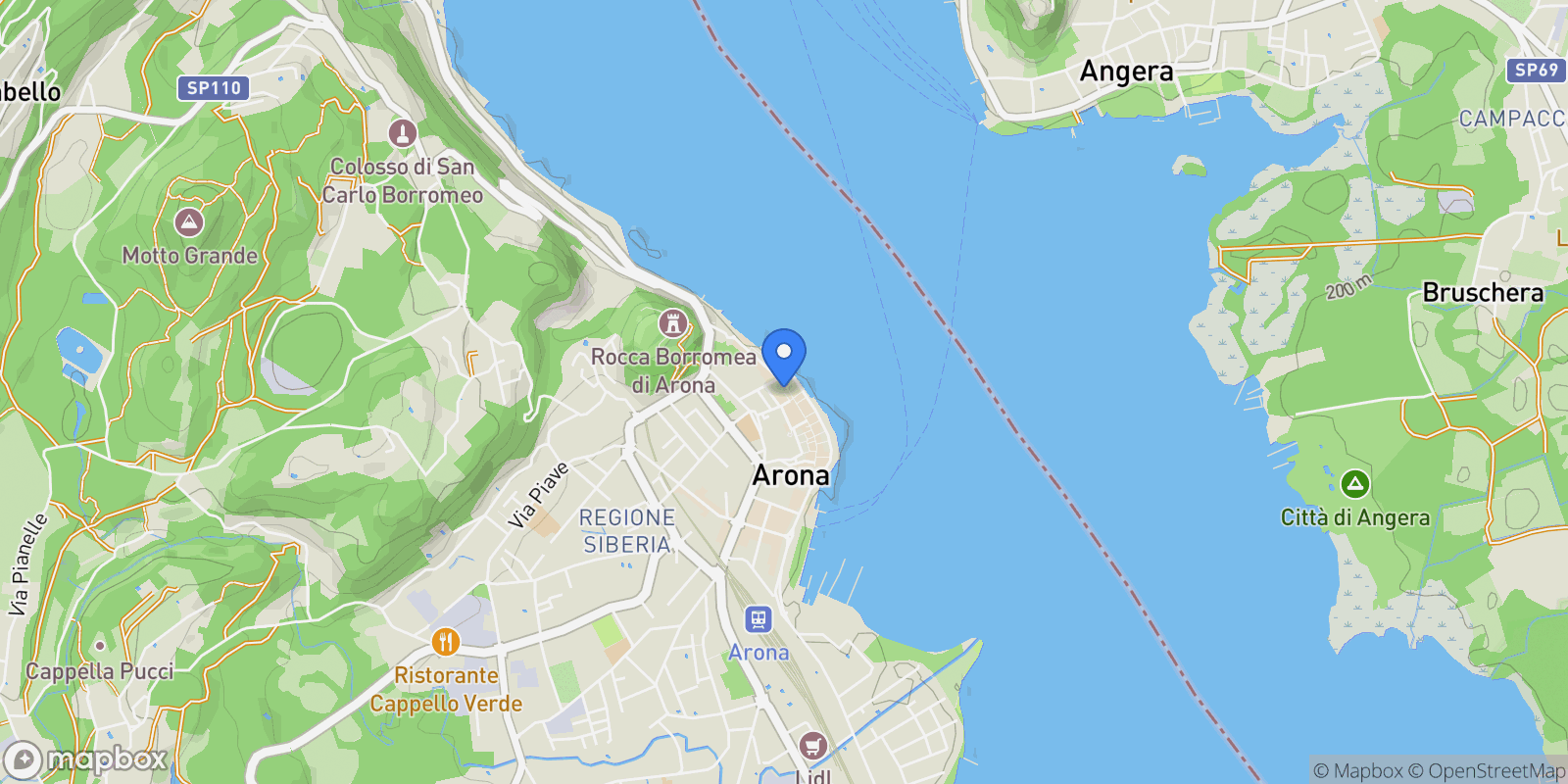 Map showing Vicolo Renò, Arona, Piedmont, Italy.