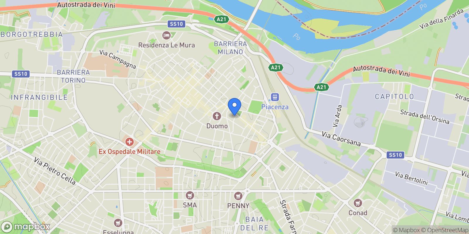 Map showing San Bonico, Piacenza, Piacenza, Emilia-Romagna, Italy.