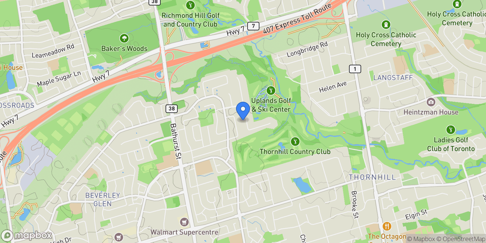 Map showing 60 Parr Place, Vaughan, Ontario, Canada.