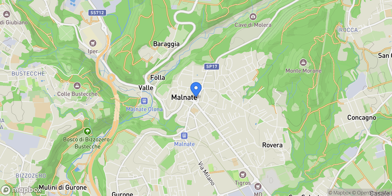 Map showing Generale Ravina 1, Malnate, Malnate, Lombardy, Italy.