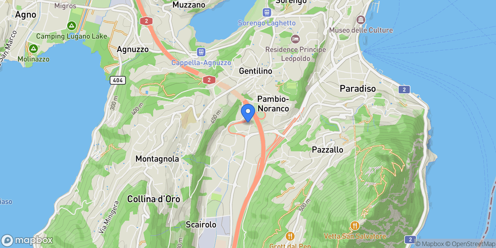 Map showing Morcote, Morcote, Lugano, Ticino, Switzerland.