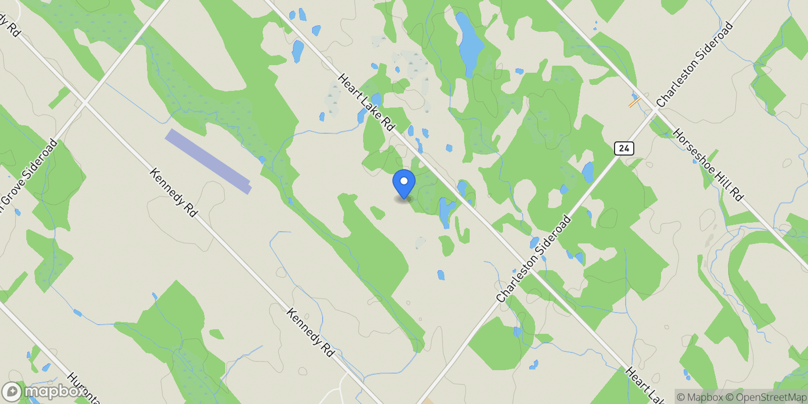 Map showing 18754 Heart Lake Road, Caledon Village, Ontario, Canada.