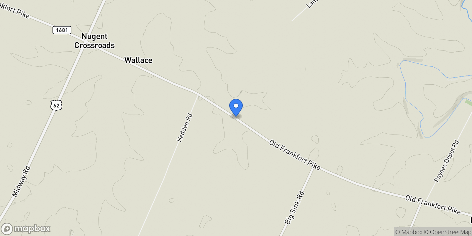 Map showing 2788 Frankfort Road, Georgetown, KY 40324, Midway, Kentucky, United States.