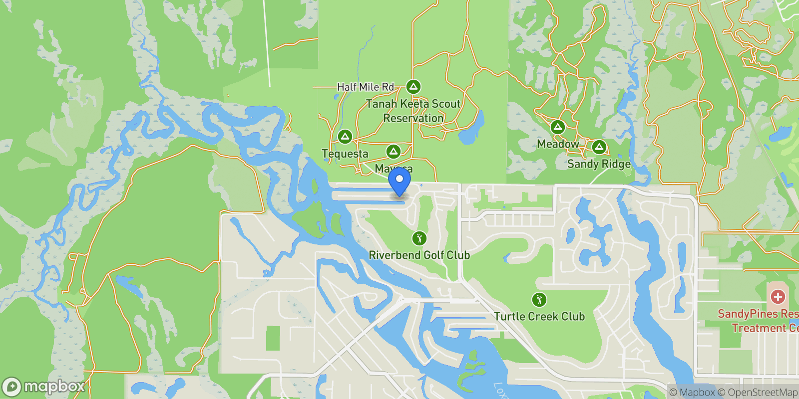 Map showing 8918 SE Water Oak Pl, Jupiter, FL 33469, Tequesta, Florida, United States.