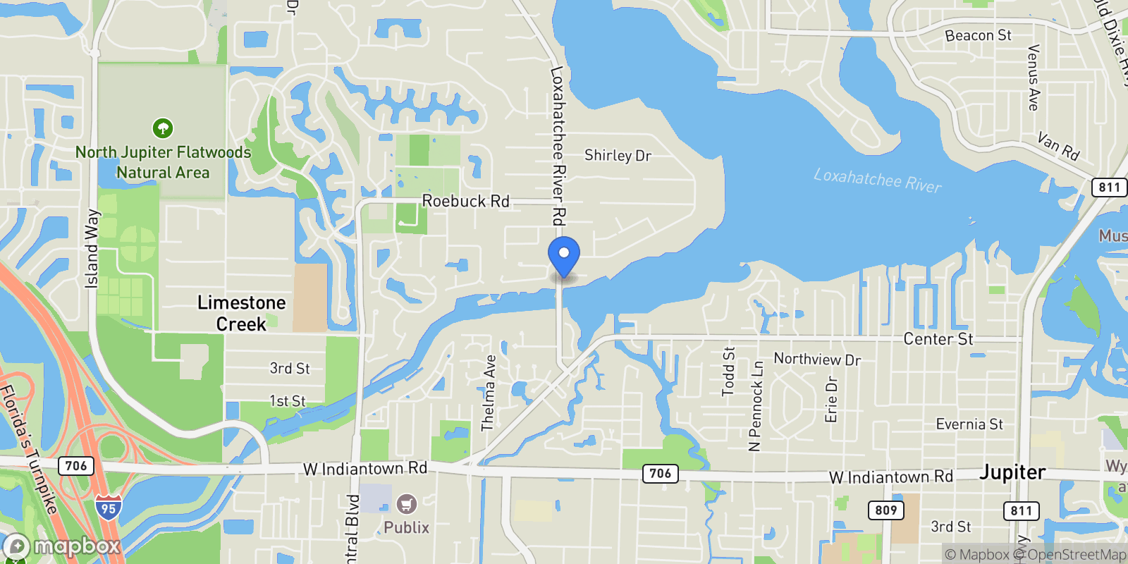 Map showing 5730 Holly Lane, Jupiter, FL 33458, Jupiter, Florida, United States.