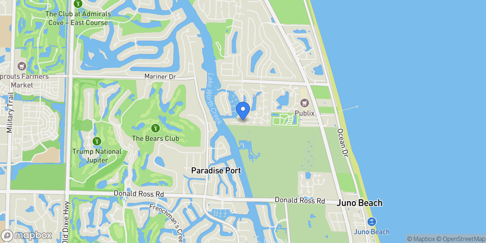 Map showing 2324 23rd Court 55d, Jupiter, FL 33477, Jupiter, Florida, United States.