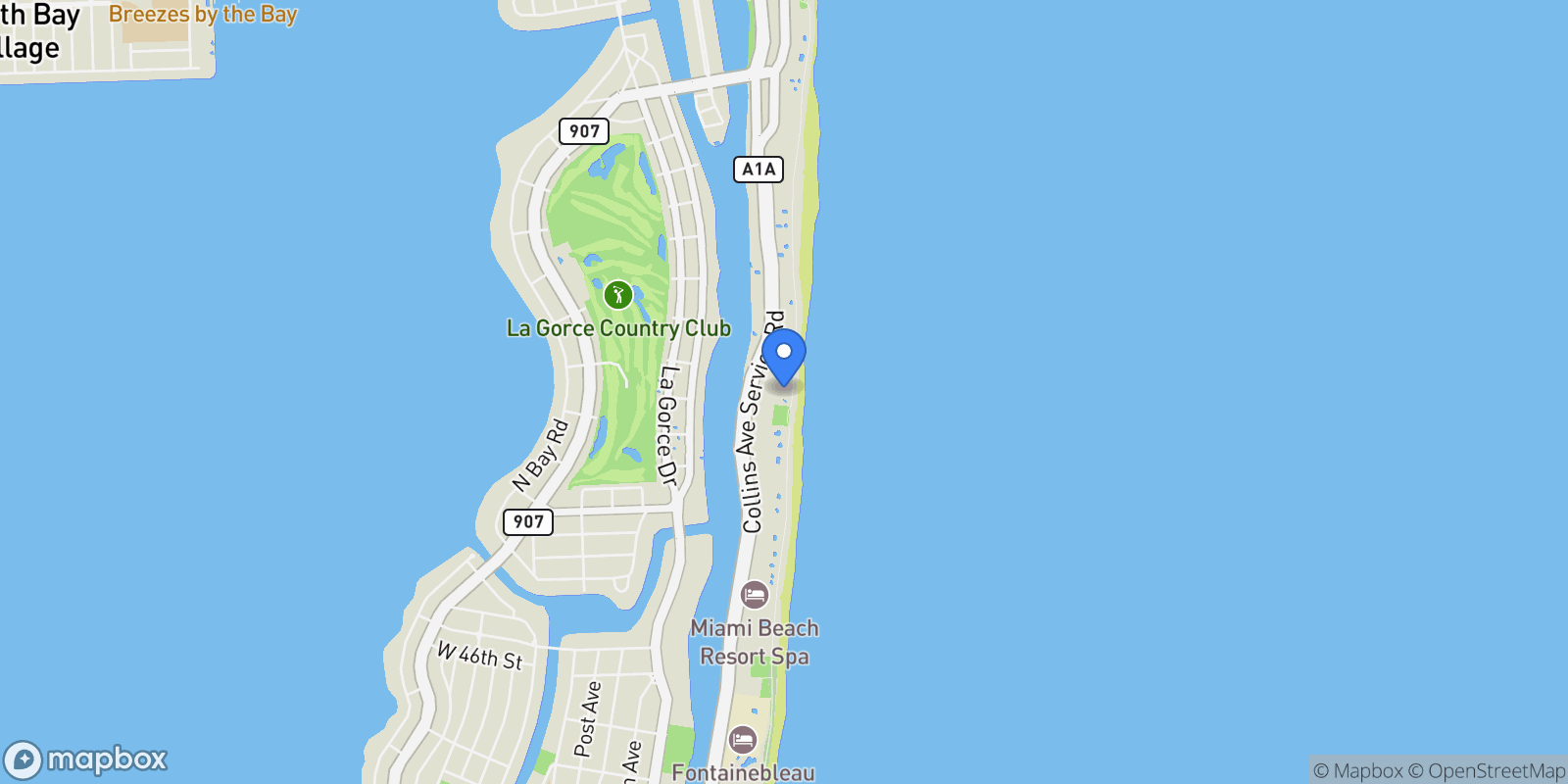 Map showing 5333 Collins Ave, Miami Beach, Florida, United States.