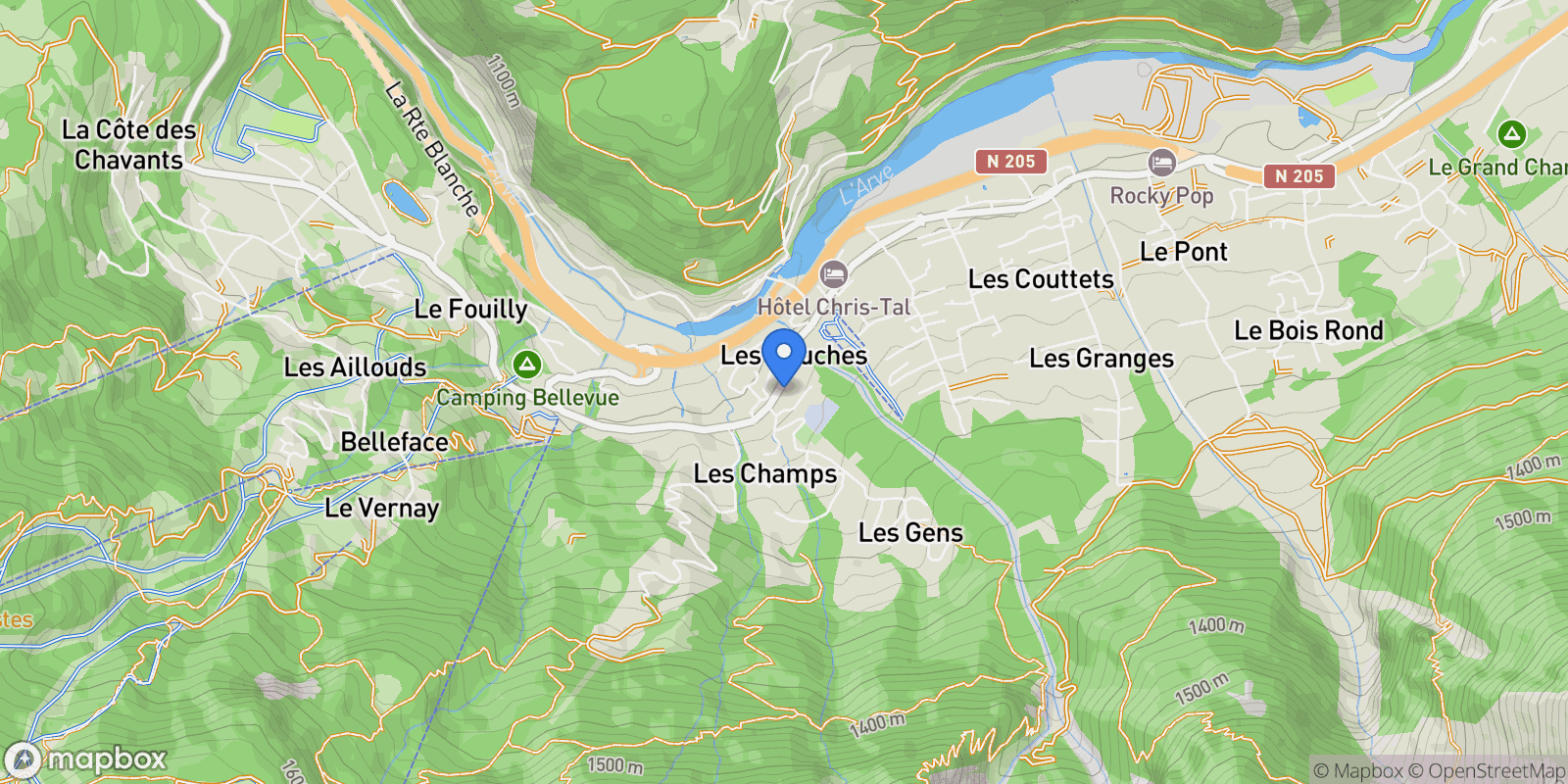 Map showing 74310 Les Houches, France, Les Houches, Auvergne-Rhône-Alpes, France.
