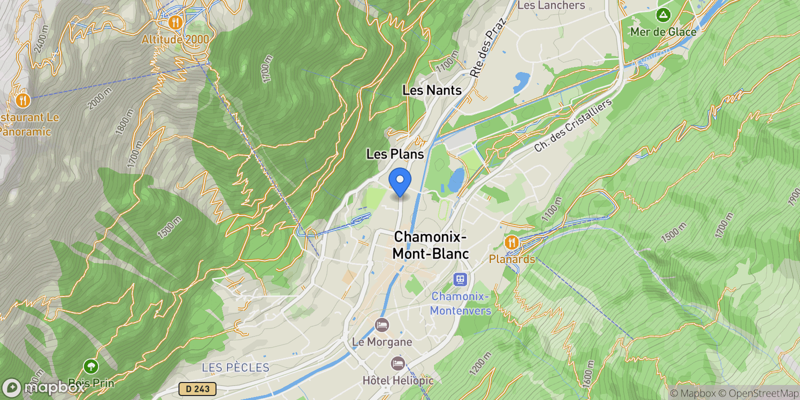 Map showing 435 Rue Joseph Vallot, 74400 Chamonix-Mont-Blanc, France, Chamonix, Auvergne-Rhône-Alpes, France.