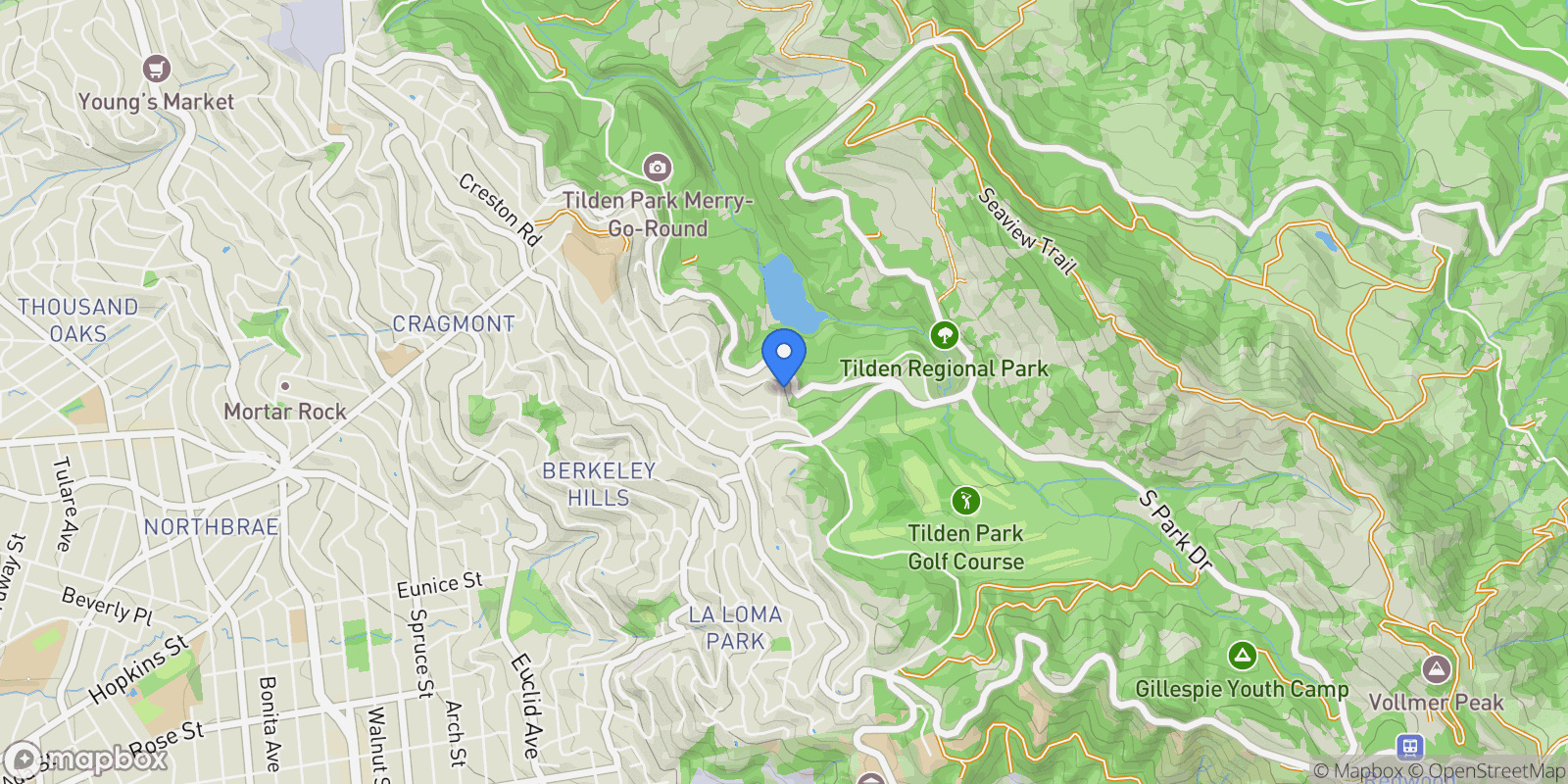 Map showing 1145 Hillview Road, Berkeley, CA 94708, Berkeley, California, United States.