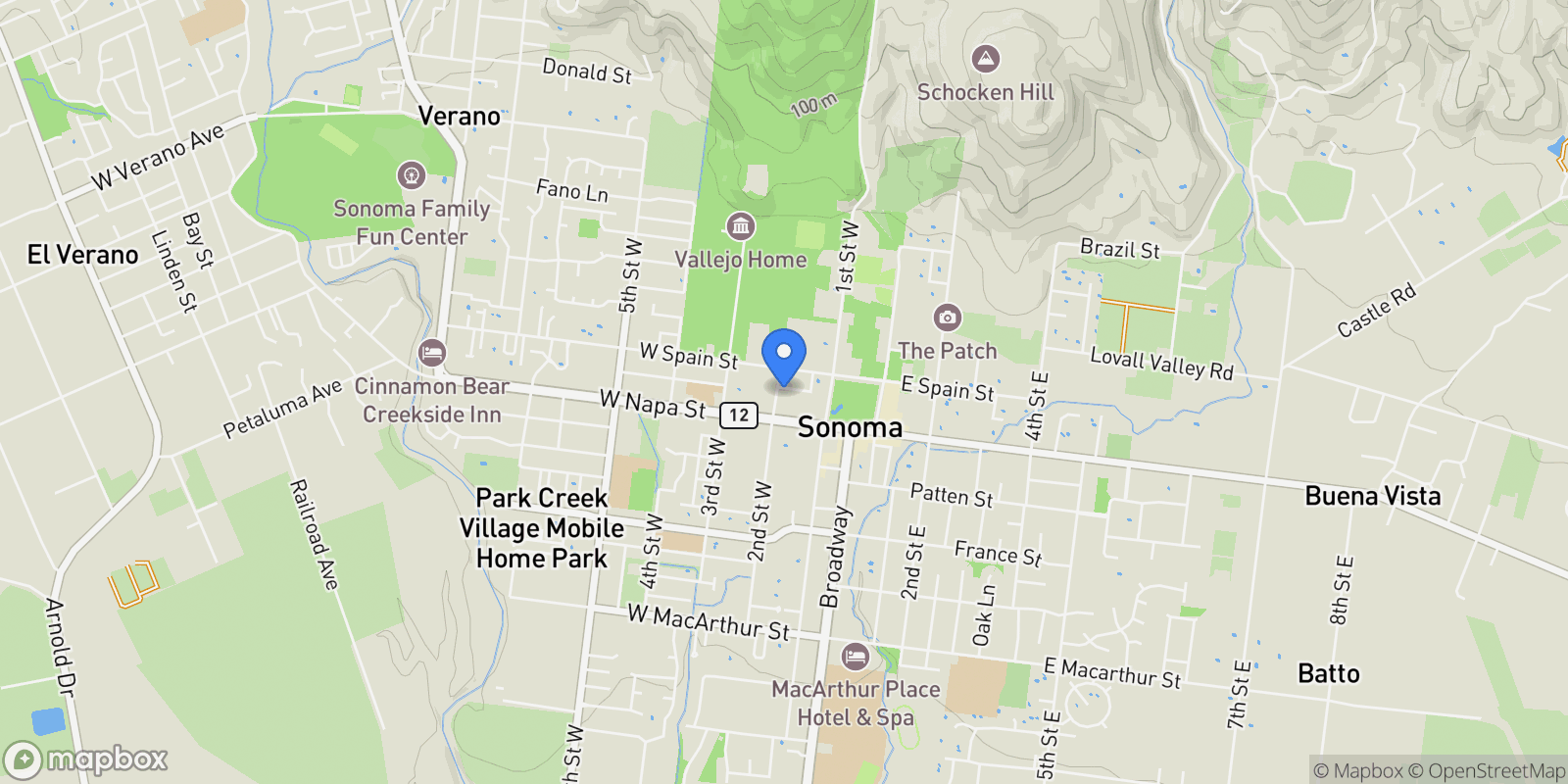 Map showing 189 Church Street, Sonoma, CA 95476, Sonoma, California, United States.