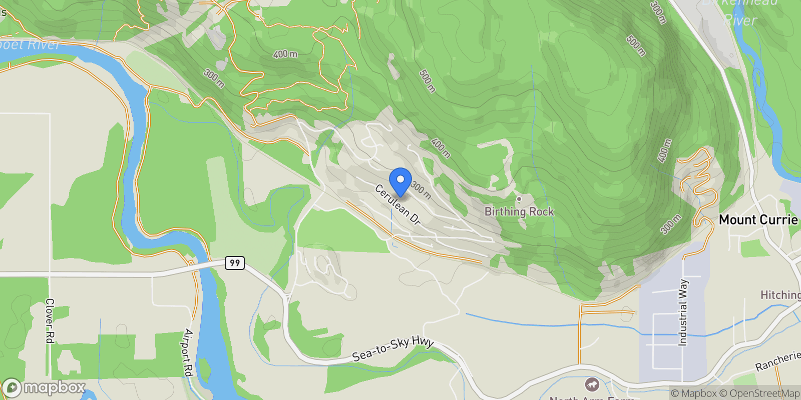 Map showing 7676 Cerulean Drive, Pemberton, BC, V0N2L3, CANADA, Pemberton, British Columbia, Canada.