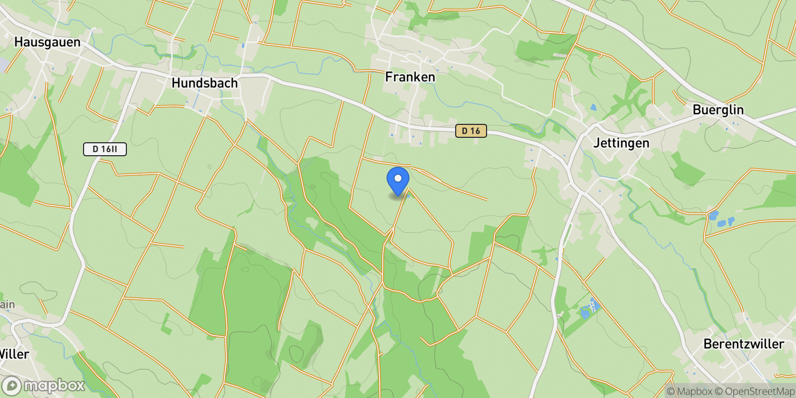 Map showing Franken, Grand Est, France.