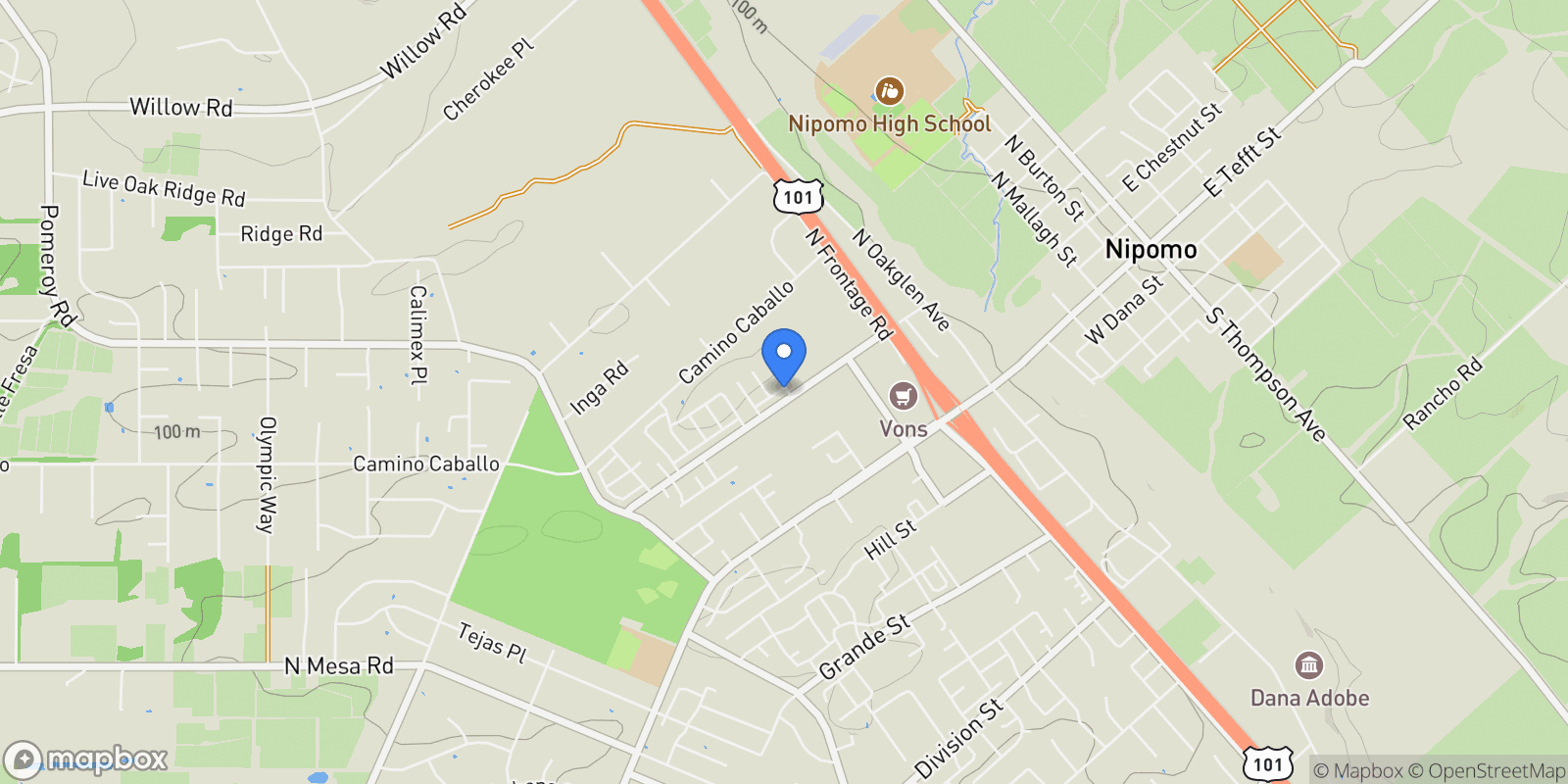 Map showing 205 Encino Lane, Nipomo, CA 93444, Nipomo, California, United States.