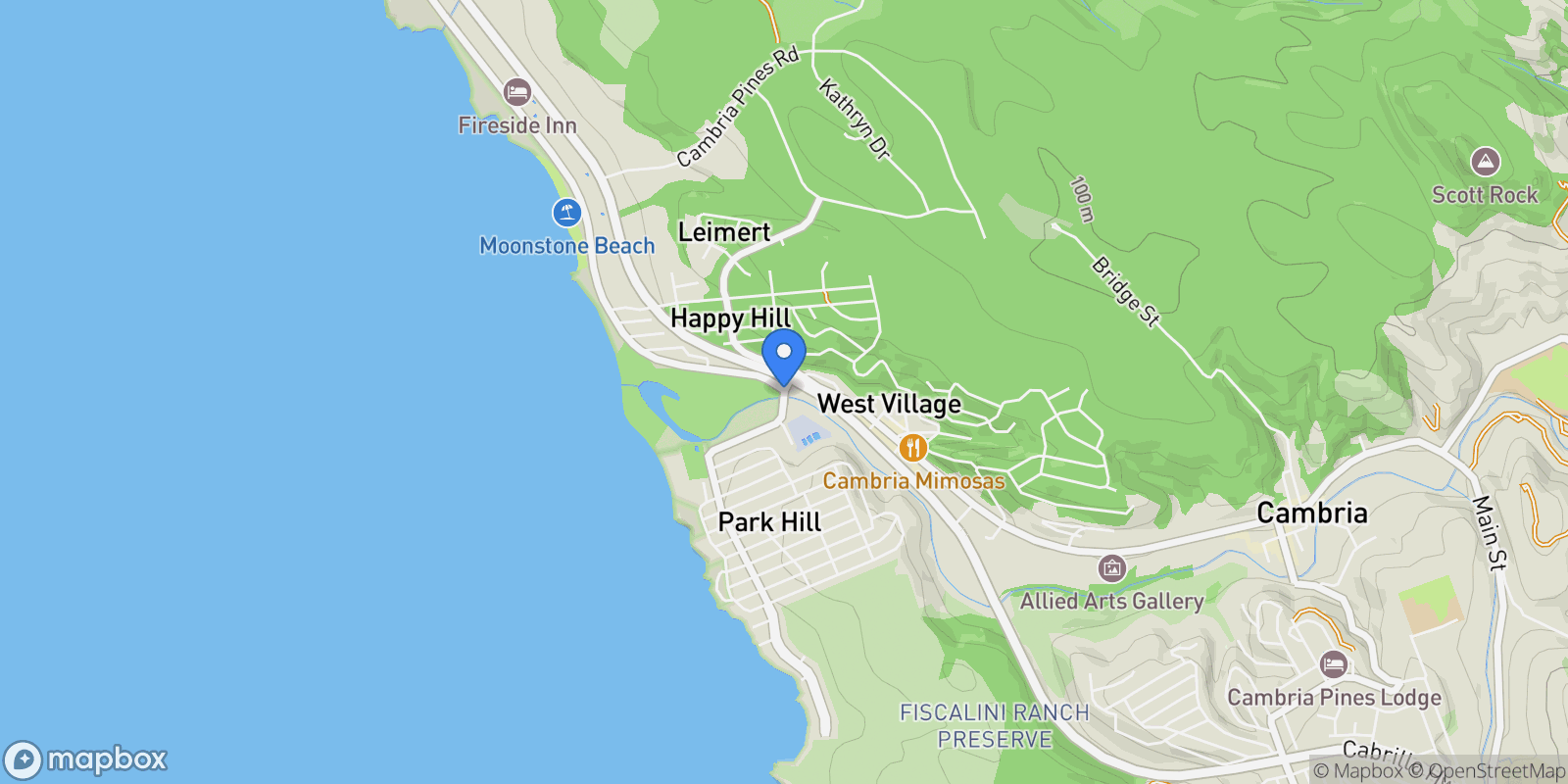 Map showing 0 Windsor Boulevard, Cambria, CA 93428, Cambria, California, United States.